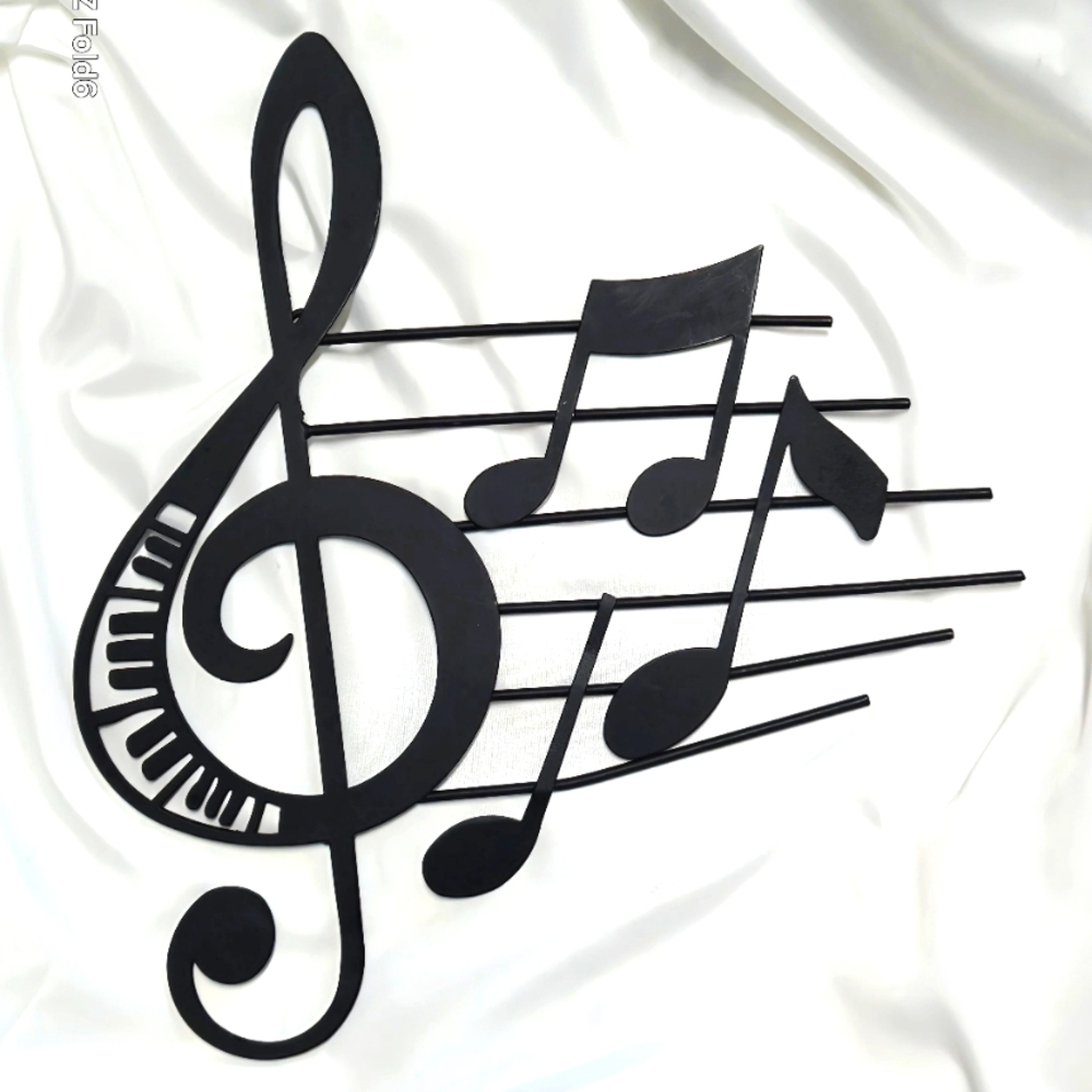 Black Metal Music Note Wall Decor